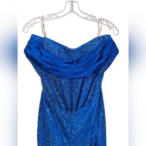 Sherri Hill Blue Sequin Dress